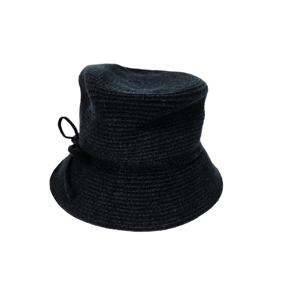 August Hats Black Textured Fabric Bucket Hat Women's OS - Picture 7 of 10